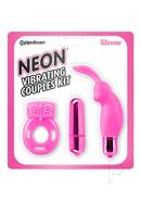 Neon Silicone Vibrating Couples (3 Piece Kit) - Pink